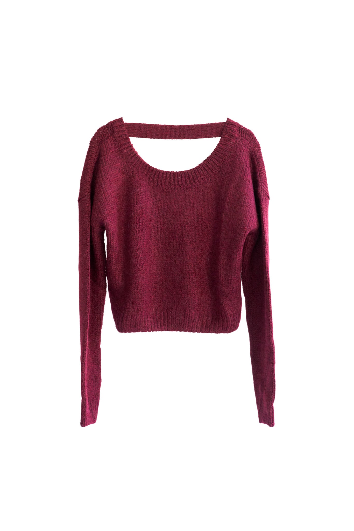 Burgundy crop top sweater best sale